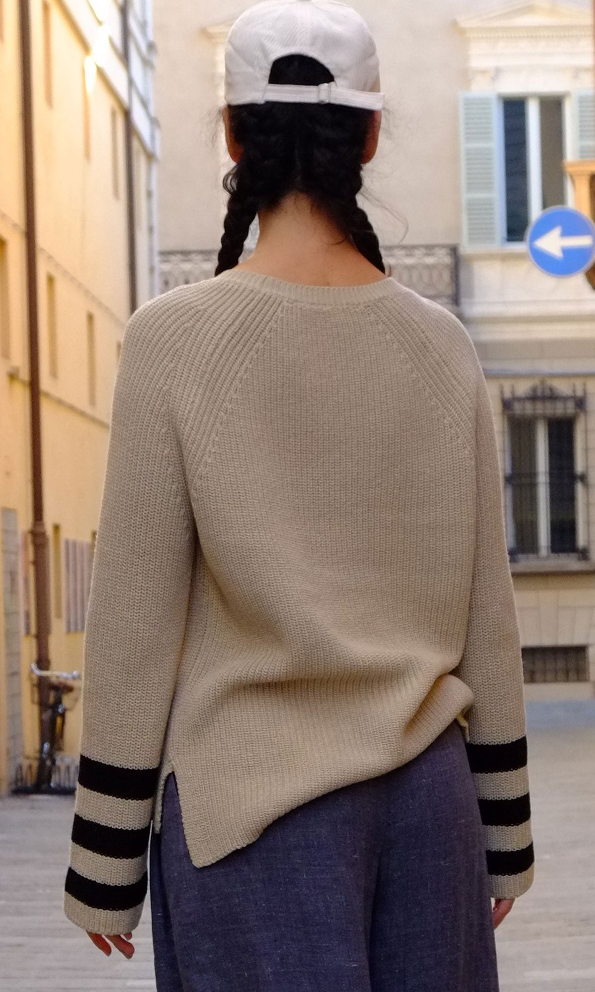 Ribbed raglan sweater