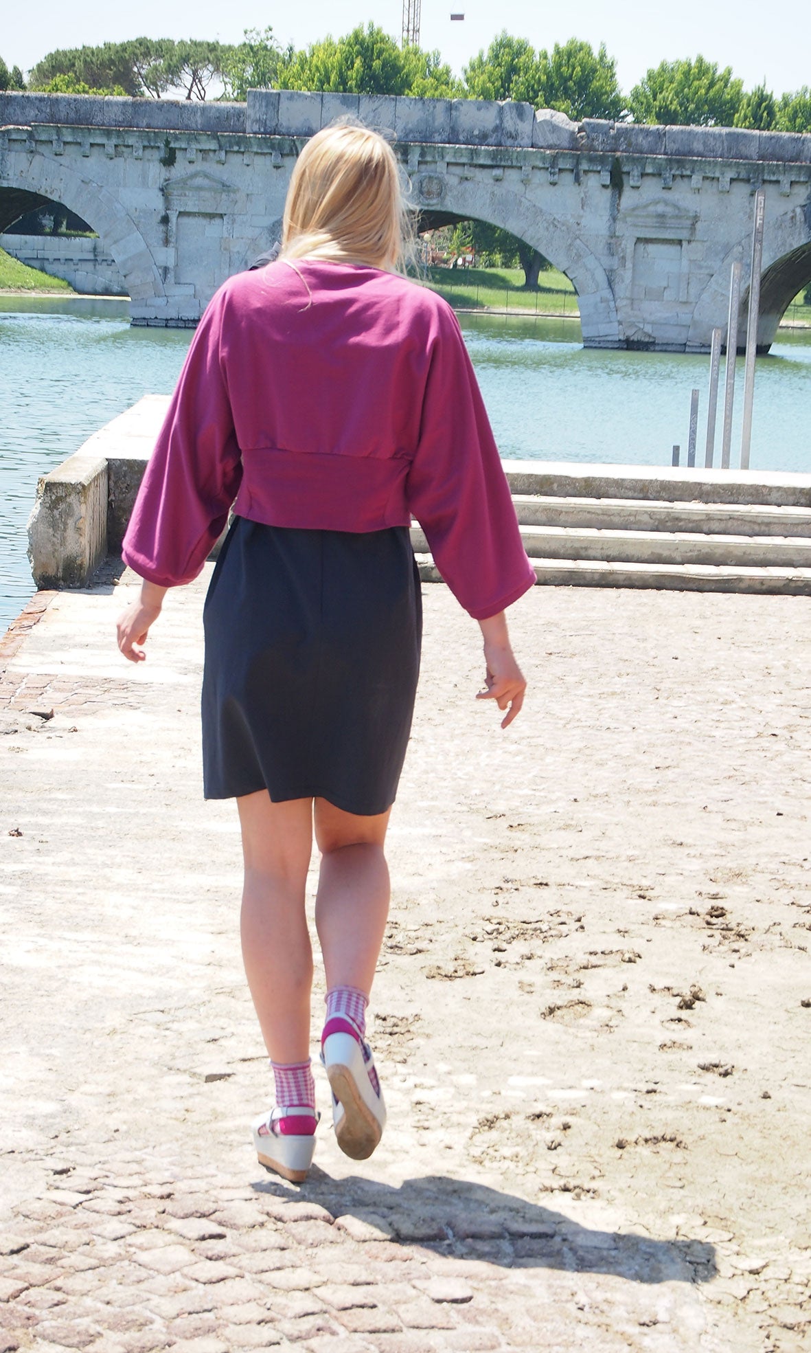Cropped shrug in brushed cotton fleece