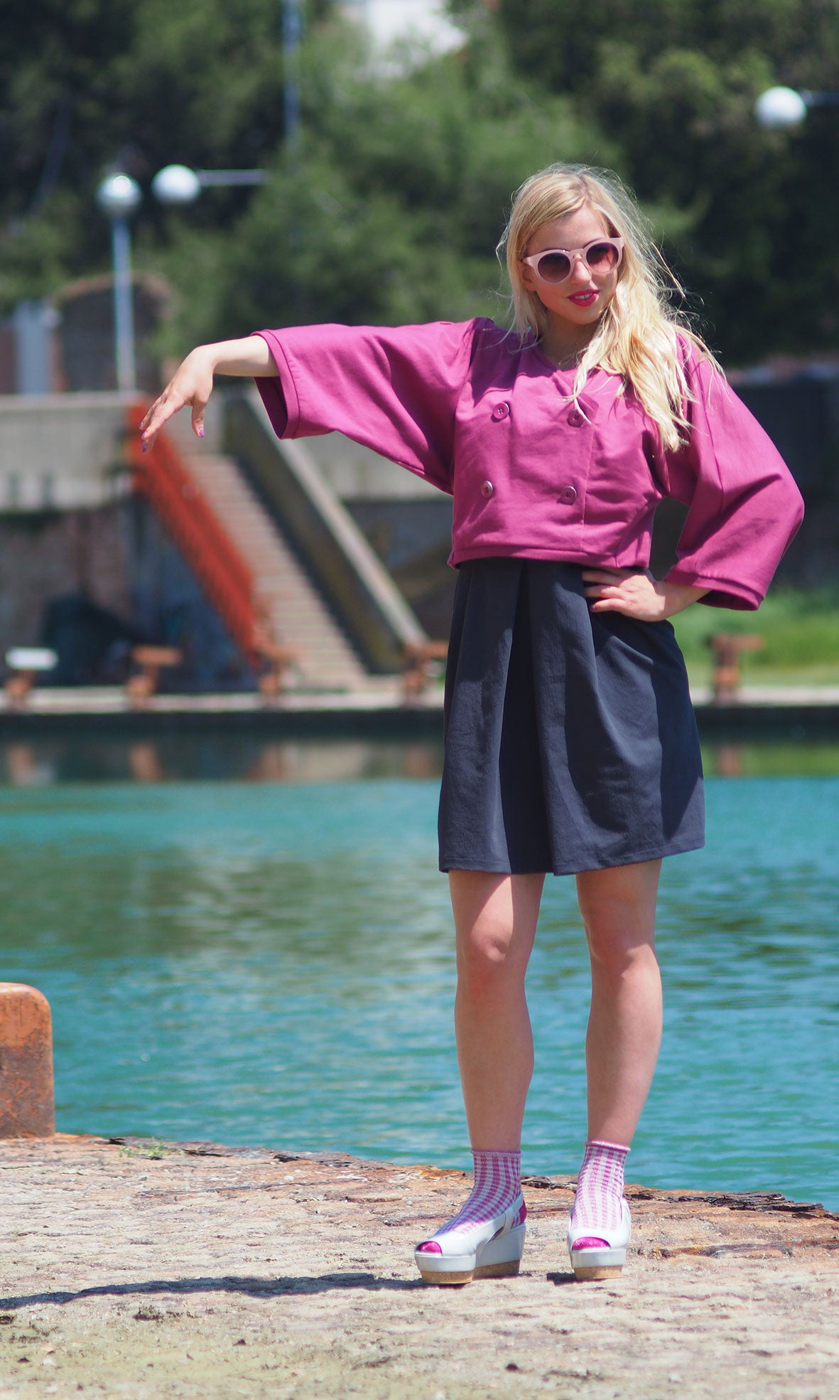 Cropped shrug in brushed cotton fleece
