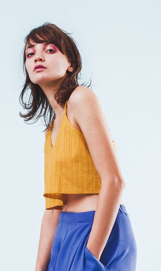 Crop Top in Cotone traforato